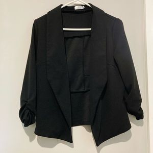 3/4 Sleeve Black Blazer